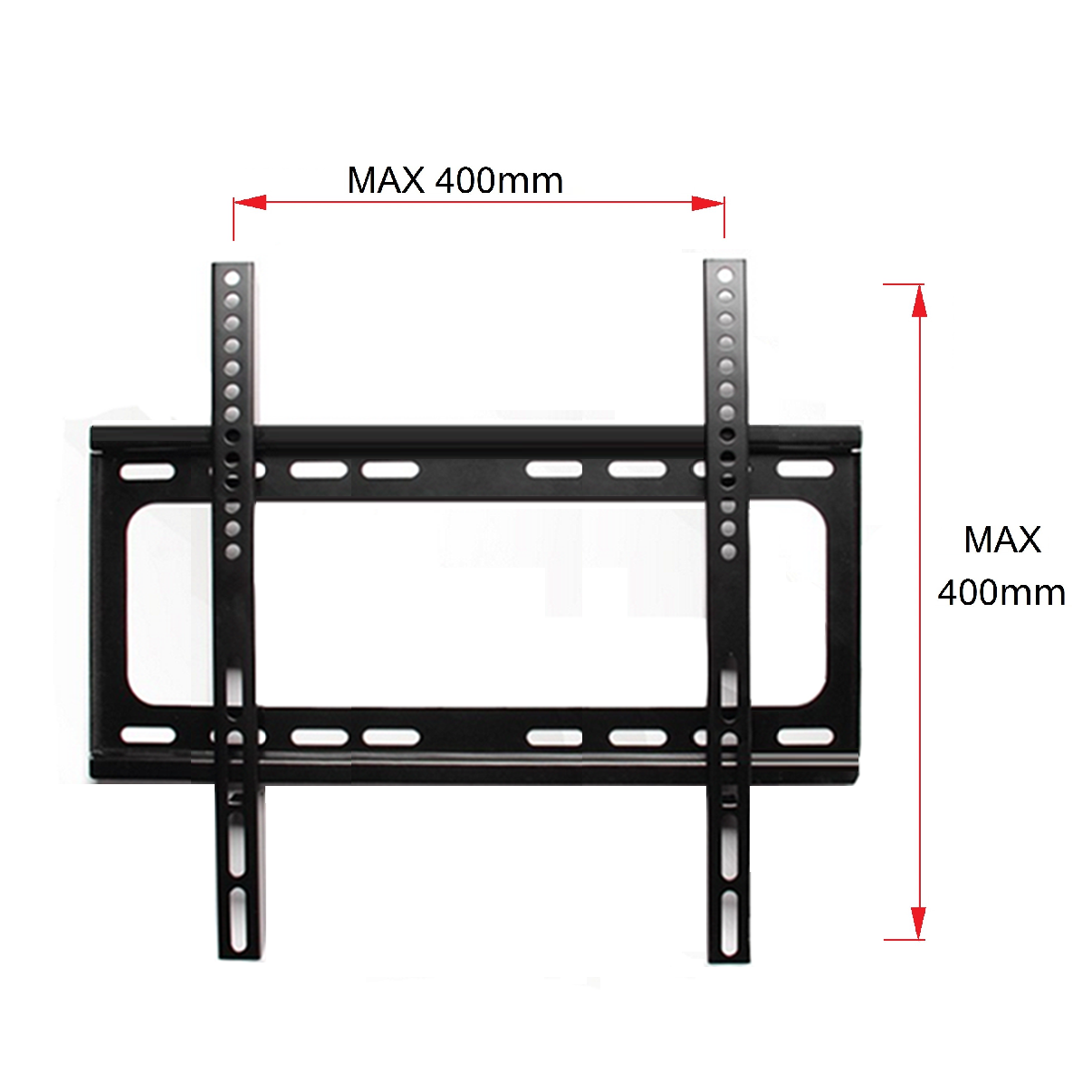 Suporte de TV ultrafino preto com nível de bolha, uso de montagem plana na parede para montagem na maioria das TVs